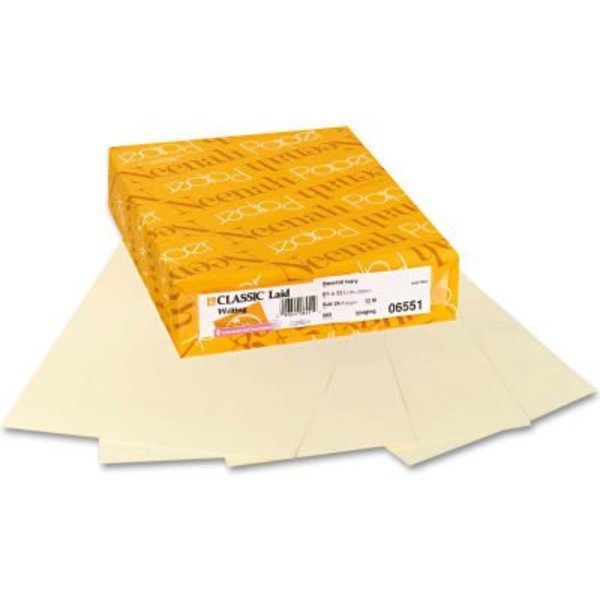 Neenah Paper Neenah Paper Classic Laid Stationery Writing Paper 6551, 8-1/2" x 11", Baronial Ivory, 500 Shts/Ream 6551